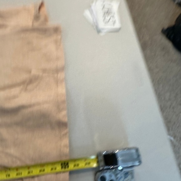 JJill Hoodie Tunic Peach Heathered Organic Cotton Blend Women's Med V-Neck Pouch - Picture 9 of 9